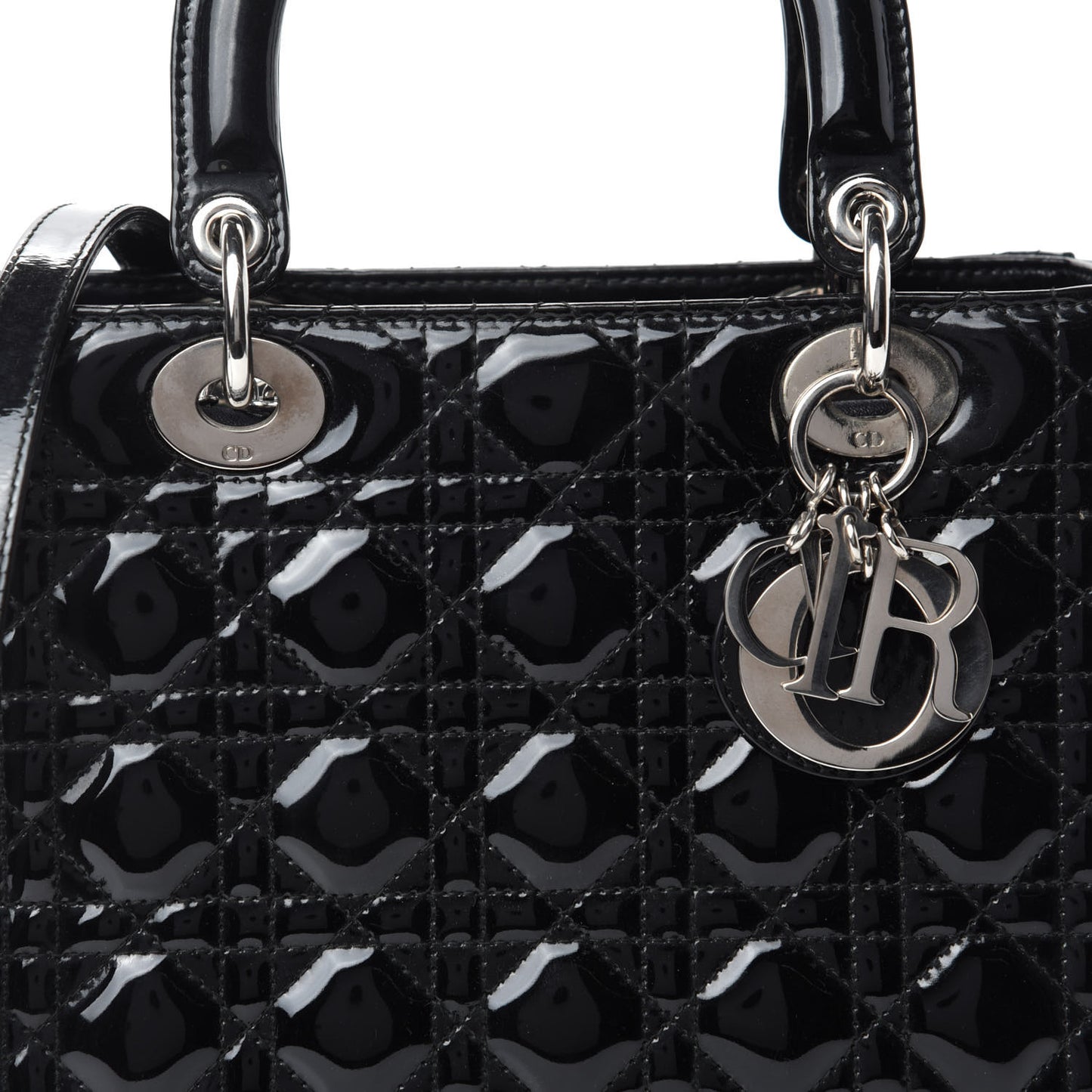 Patent Cannage Medium Lady Dior Black