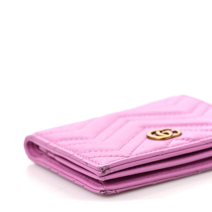 Gucci Calfskin Matelasse GG Marmont Card Case Candy Mousse 7 of 8