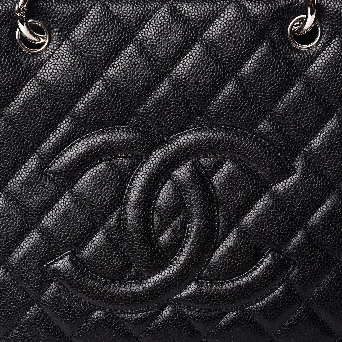 Caviar Quilted Grand Shopping Tote GST Black