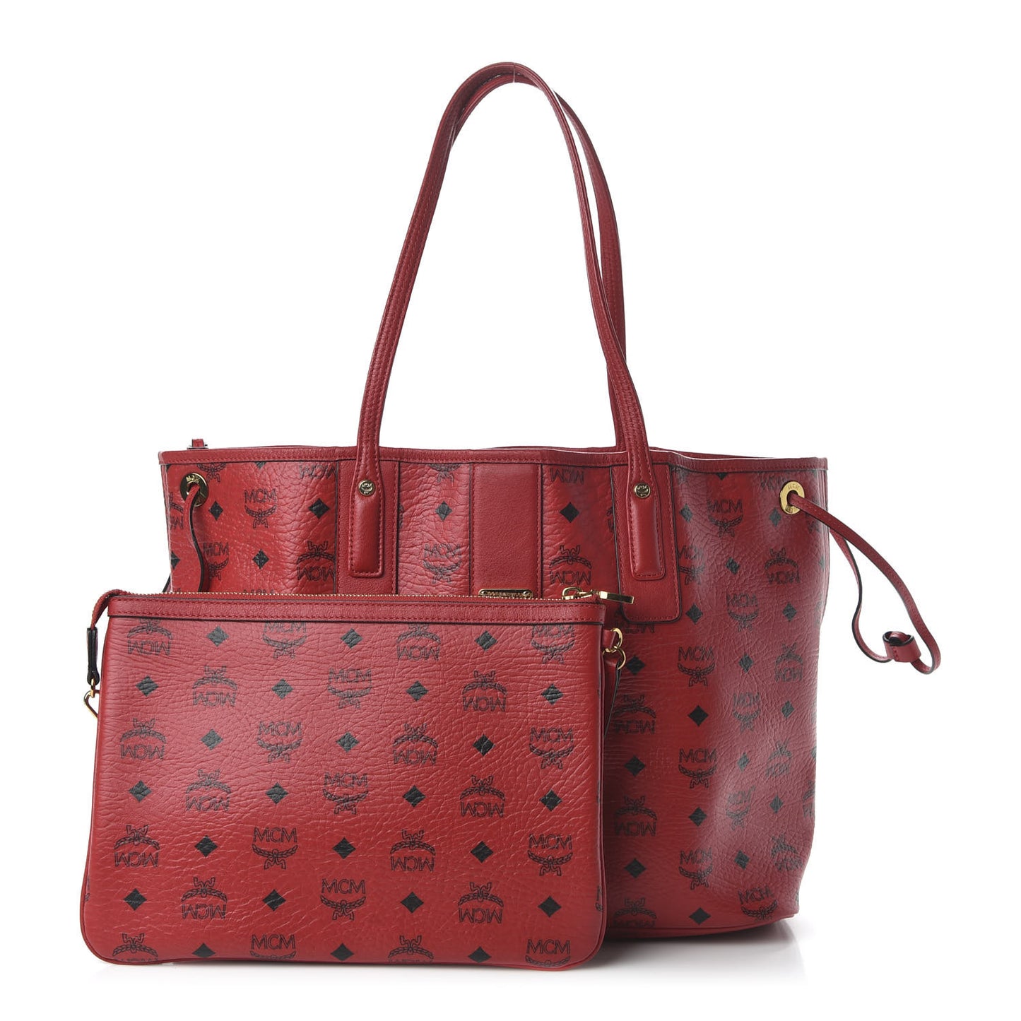 Visetos Medium Liz Reversible Shopper Tote Ruby Red