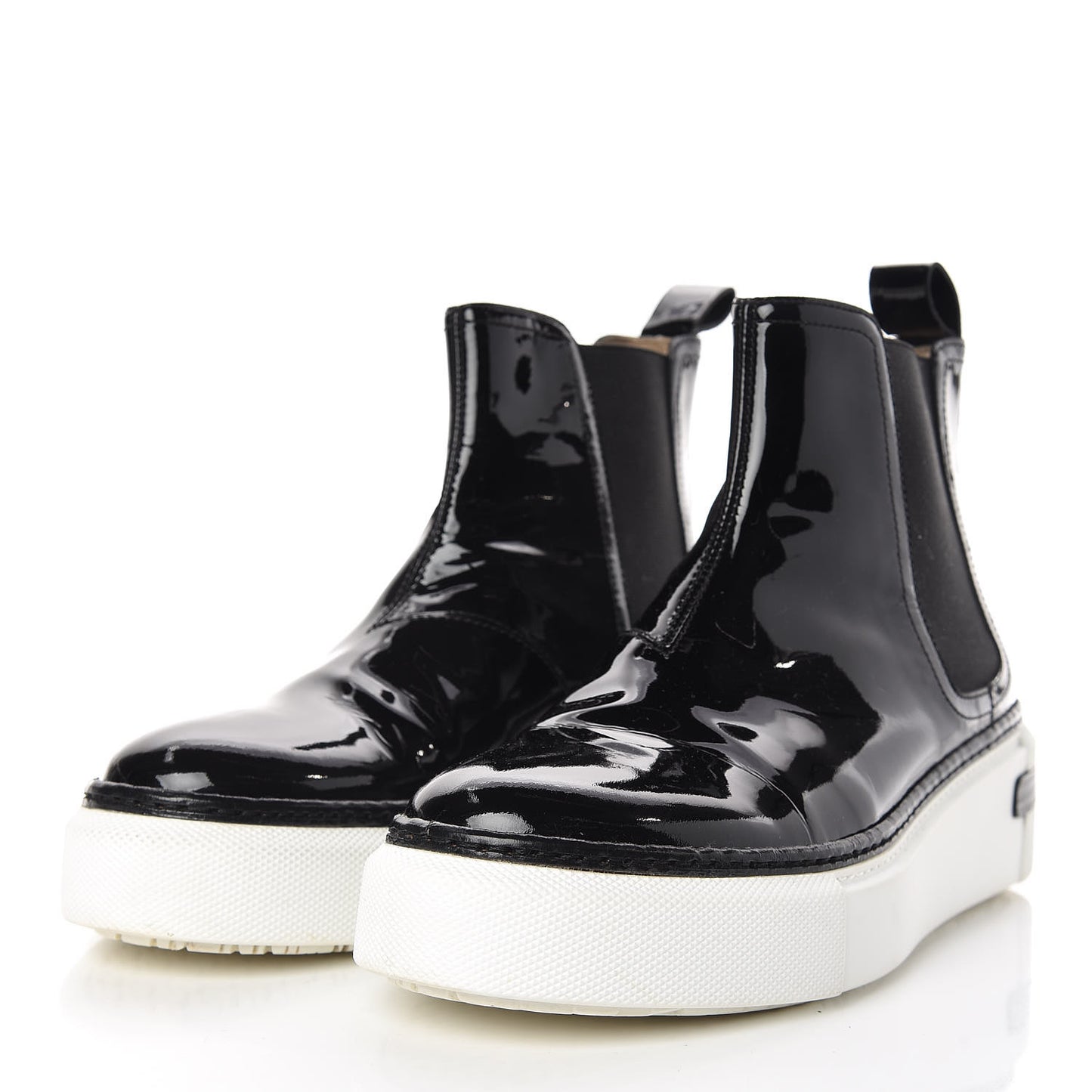 Patent Slip On Sneaker Boots 36.5 Black