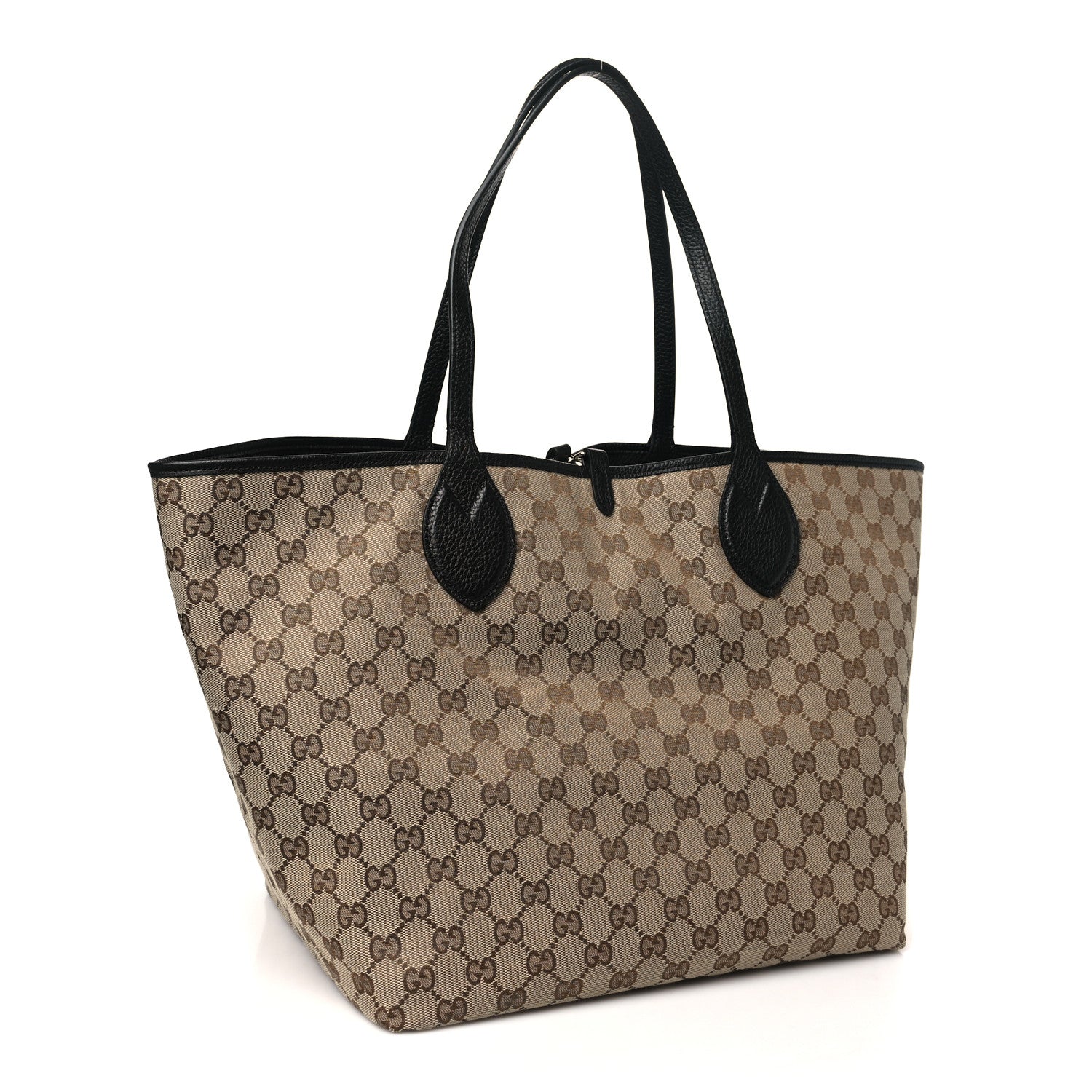 Gucci Grained Calfskin Monogram Large Totissima Reversible Tote Black 5 of 17