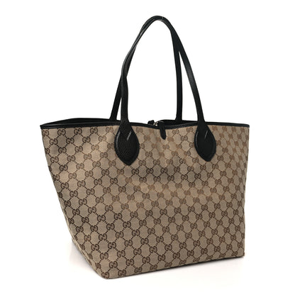 Gucci Grained Calfskin Monogram Large Totissima Reversible Tote Black 5 of 17