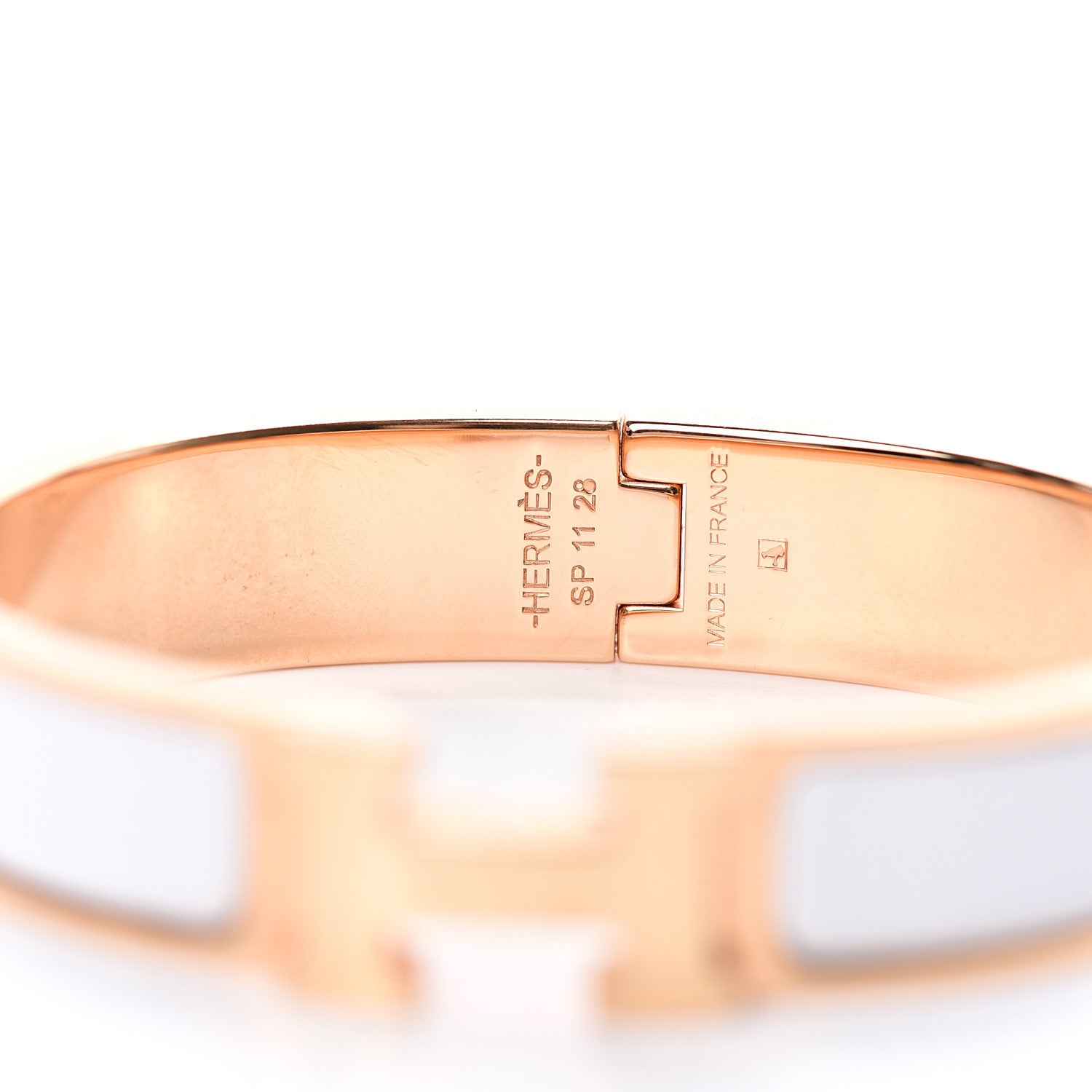 Hermes Enamel Narrow Clic Clac H Bracelet PM White 3 of 5