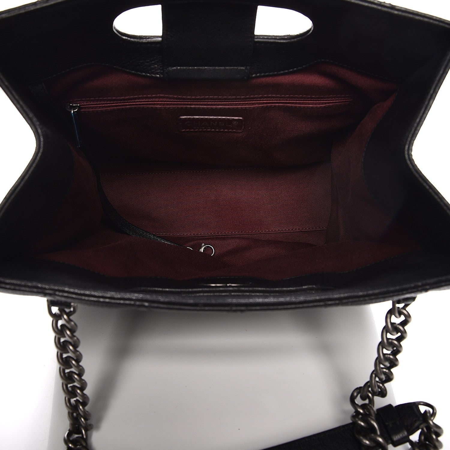 Chanel Goatskin Quilted Small Perfect Edge Shopping Tote Black 6 of 12
