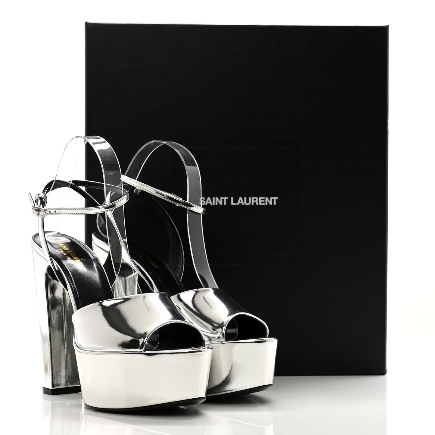 Metallic Patent Sexy 95 Tanouk Platform Sandals 39 Argento
