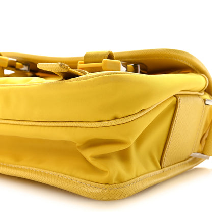 Prada Tessuto Nylon Saffiano Pocket Double Snap Buckle Messenger Shoulder Bag Giallo 9 of 9