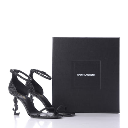 Saint Laurent Glitter Opyum Sandals 38 Black 11 of 11