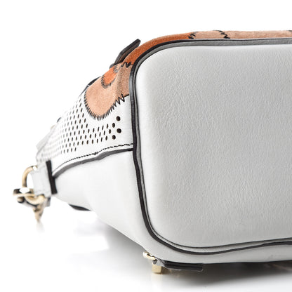 Chloe Calfskin Suede Paisley Patchwork Perforated Mini Faye Backpack Airy Grey 6 of 16
