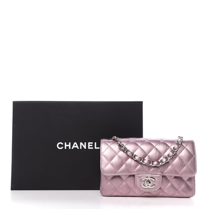 Chanel Metallic Calfskin Quilted Mini Rectangular Flap Pink 10 of 10