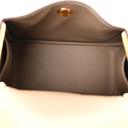 Hermes Taurillon Clemence Mini Lindy 20 Etoupe 5 of 11