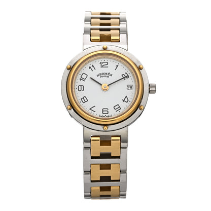 Hermes Stainless Steel 24mm Clipper Quartz Watch Gold 1 of 4