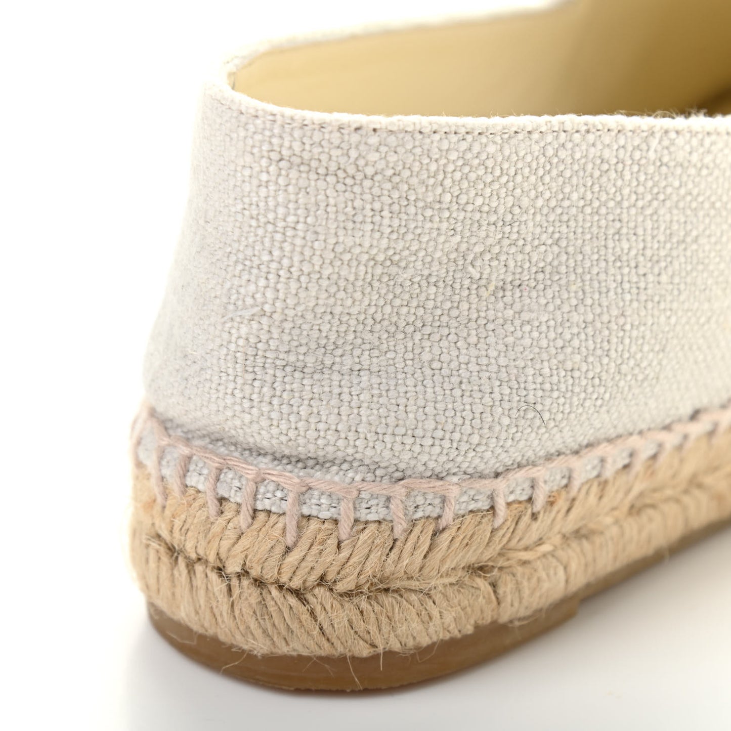 Linen CC Espadrilles 38 Ecru Black