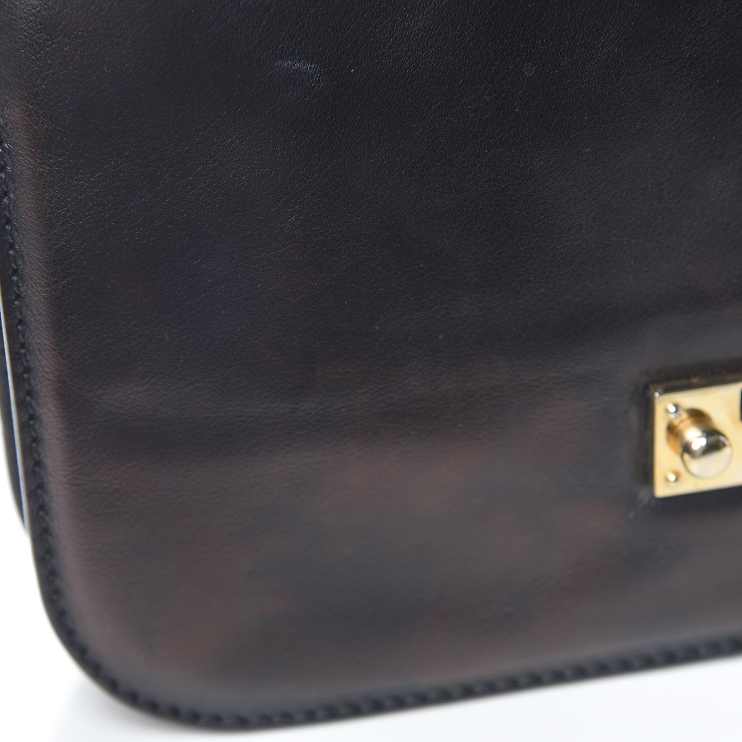 Vitello Medium Glam Lock Rockstud Flap Black