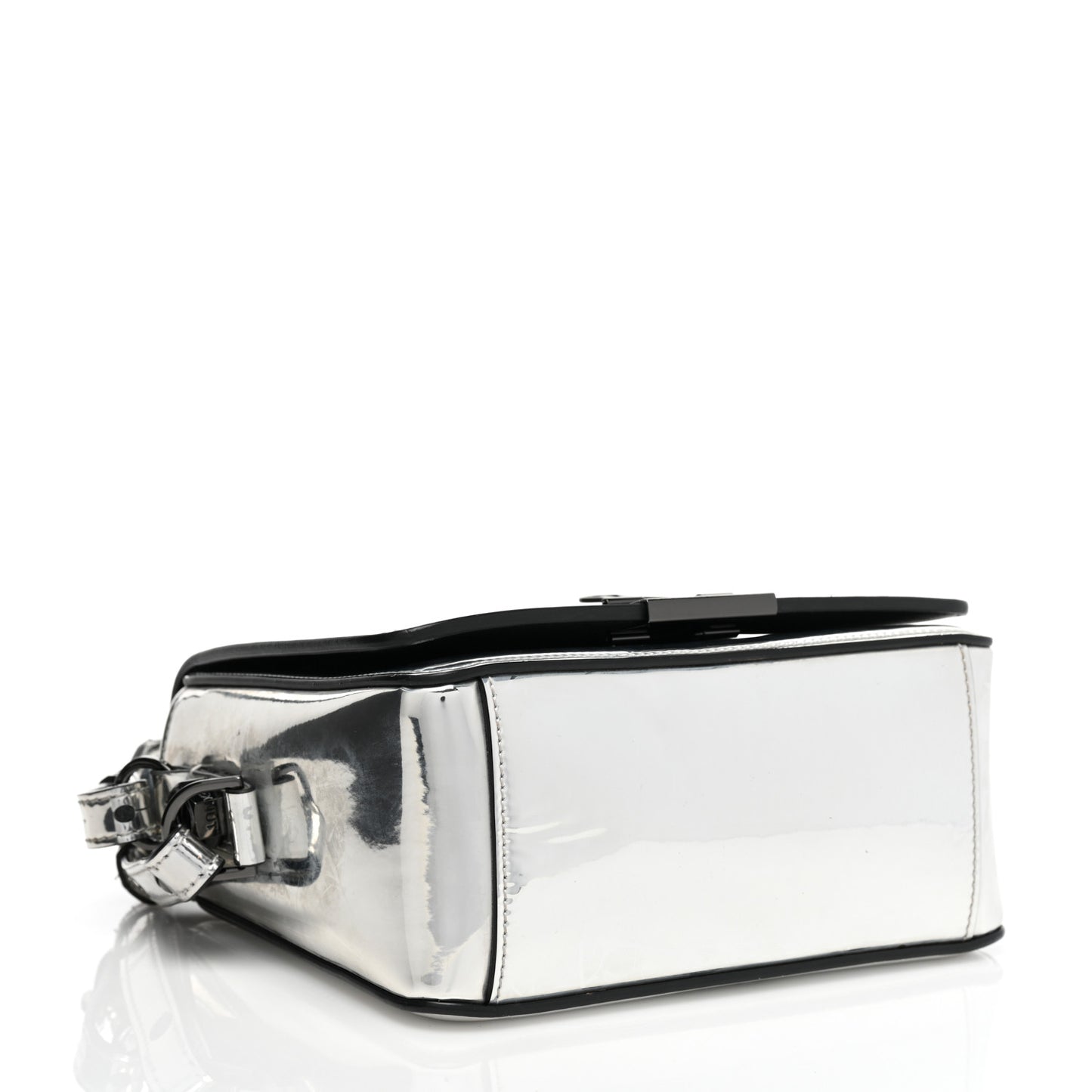 Patent Mirror Binder Clip Bag Silver