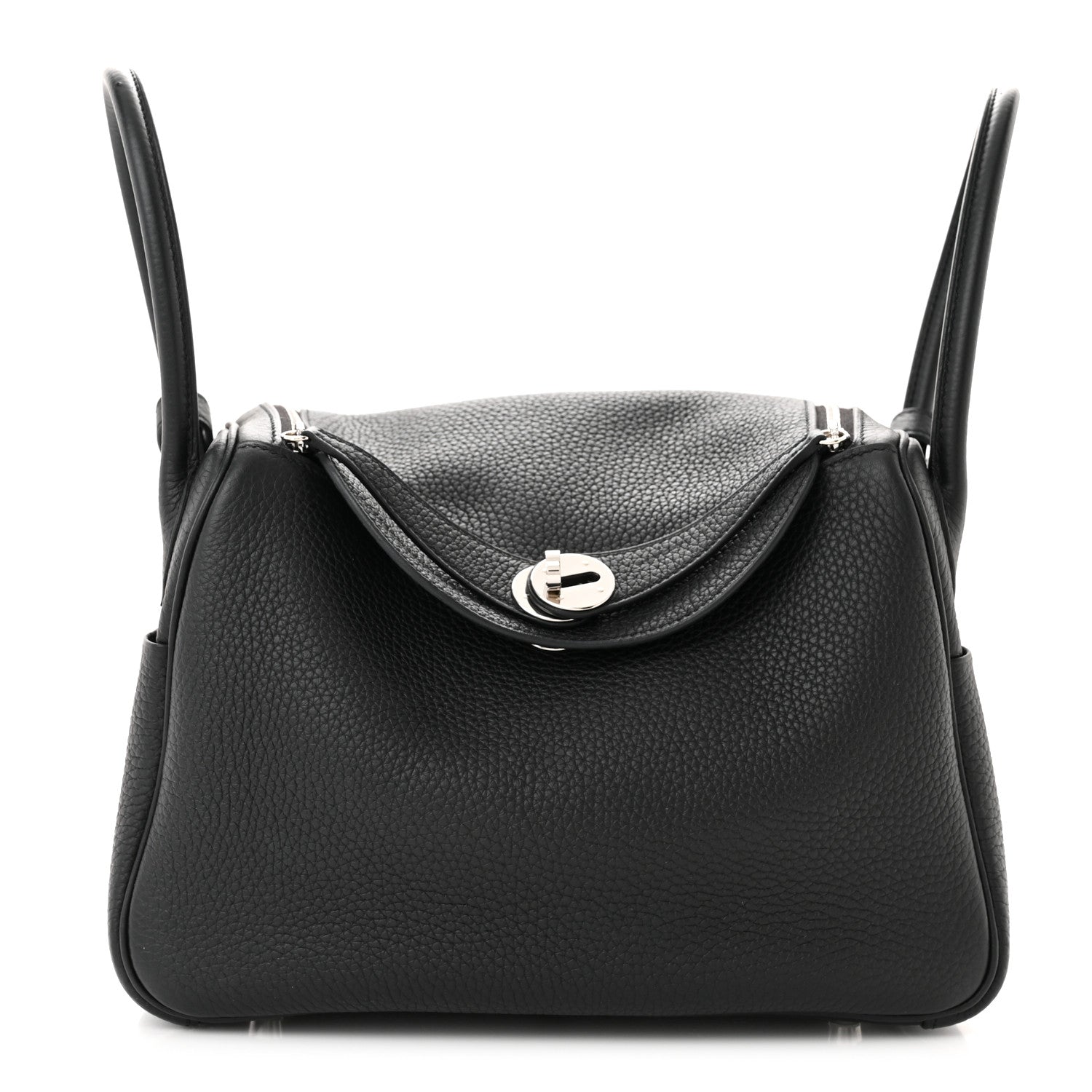 Hermes Taurillon Clemence Lindy 26 Black 1 of 12