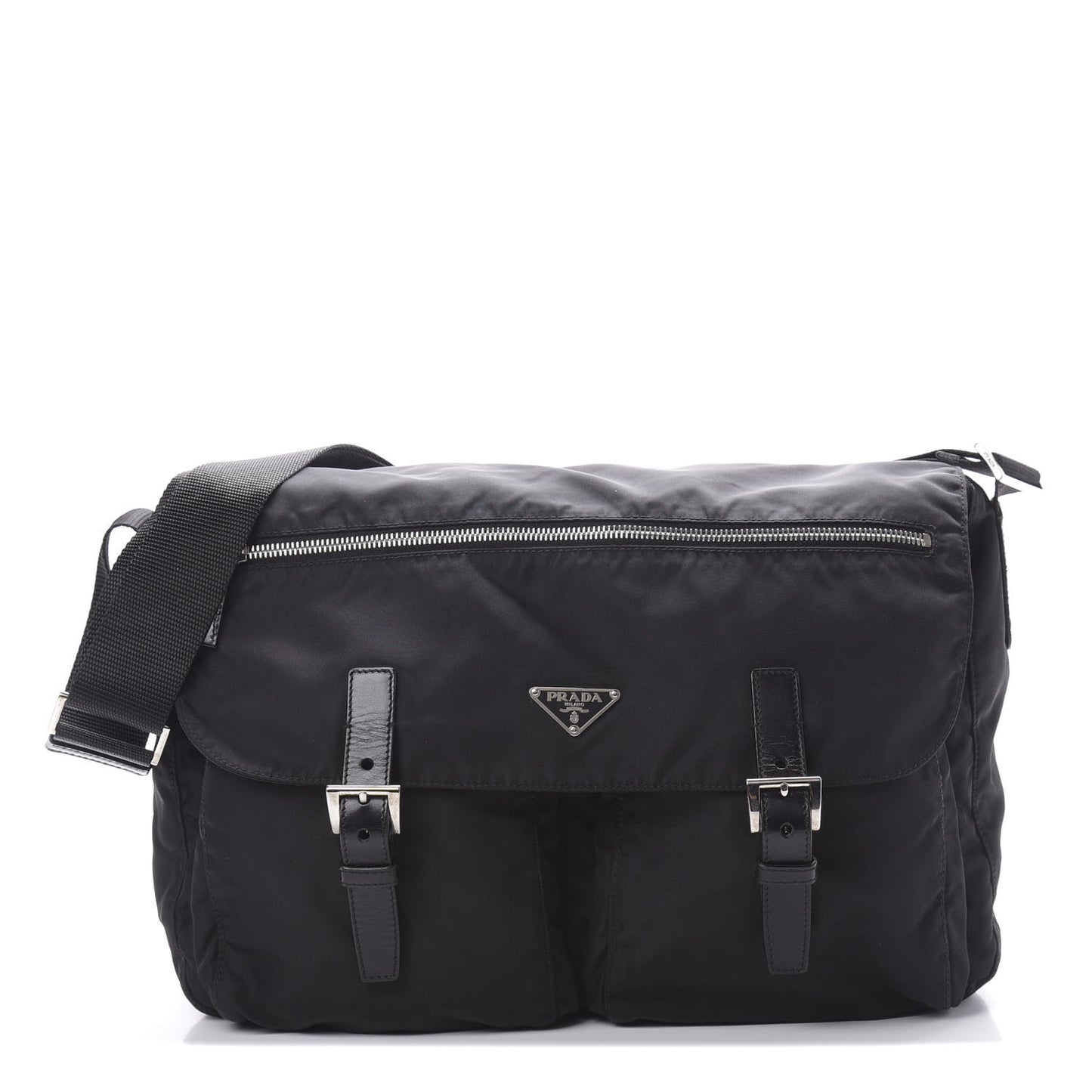 Nylon Vela Messenger Bag Black