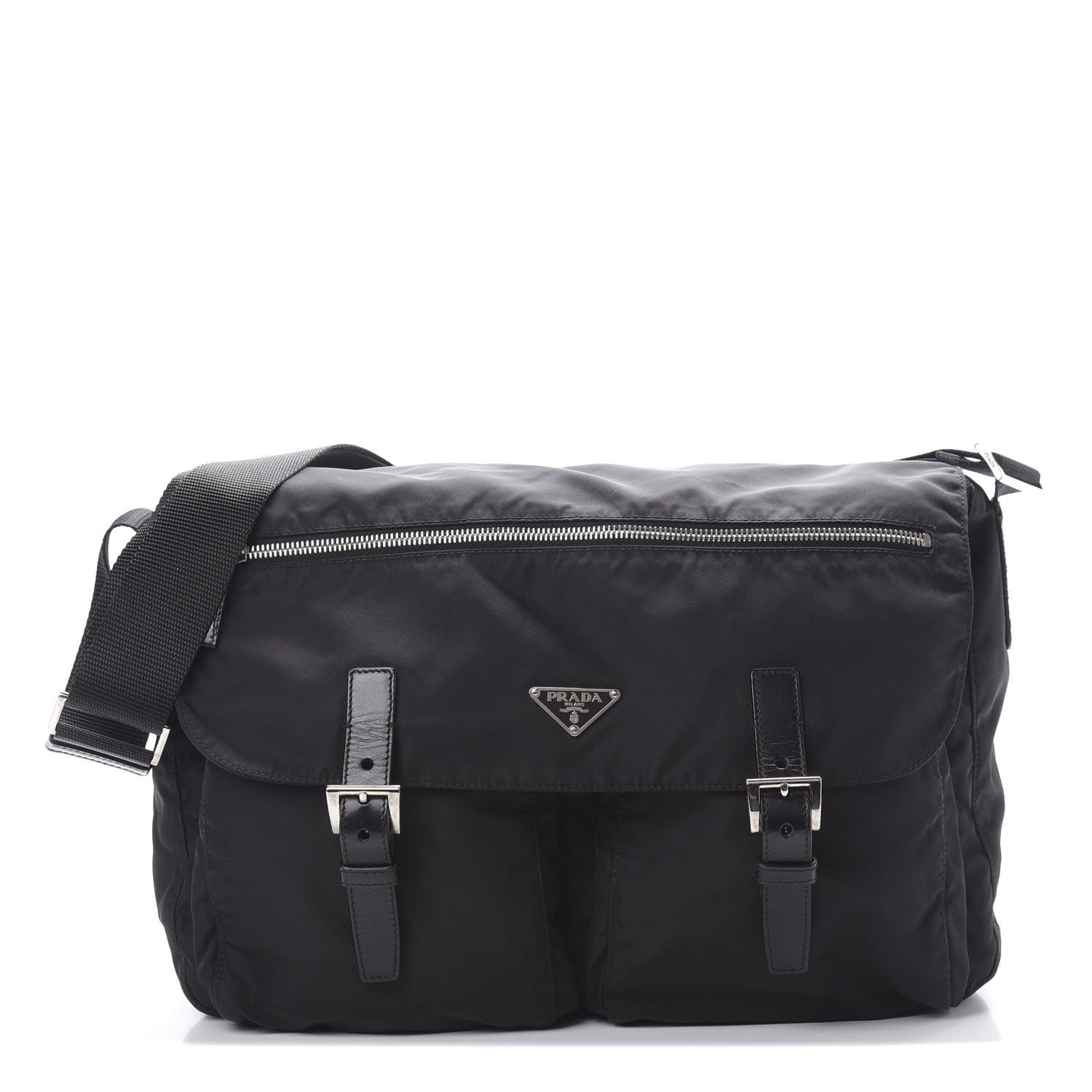 Prada Nylon Vela Messenger Bag Black 1 of 9