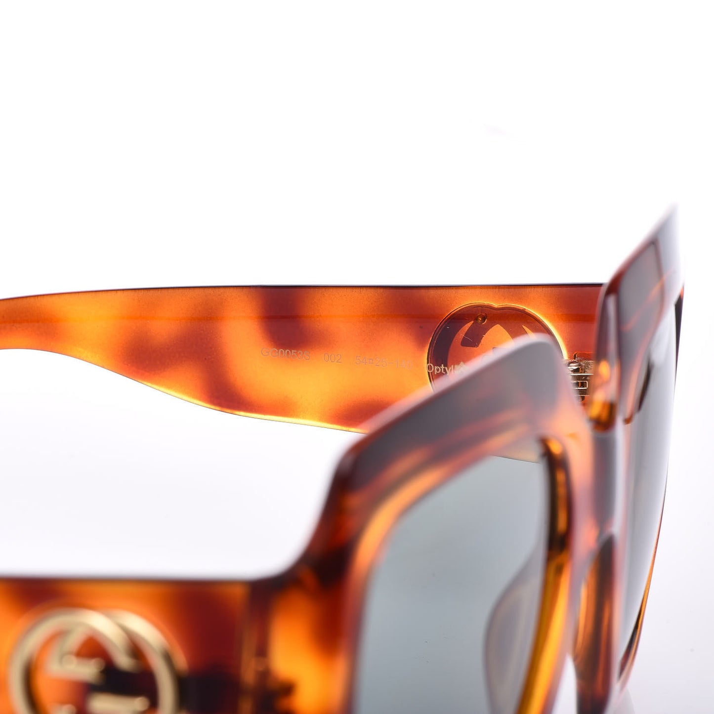 Acetate Square Frame Sunglasses GG0053S Havana