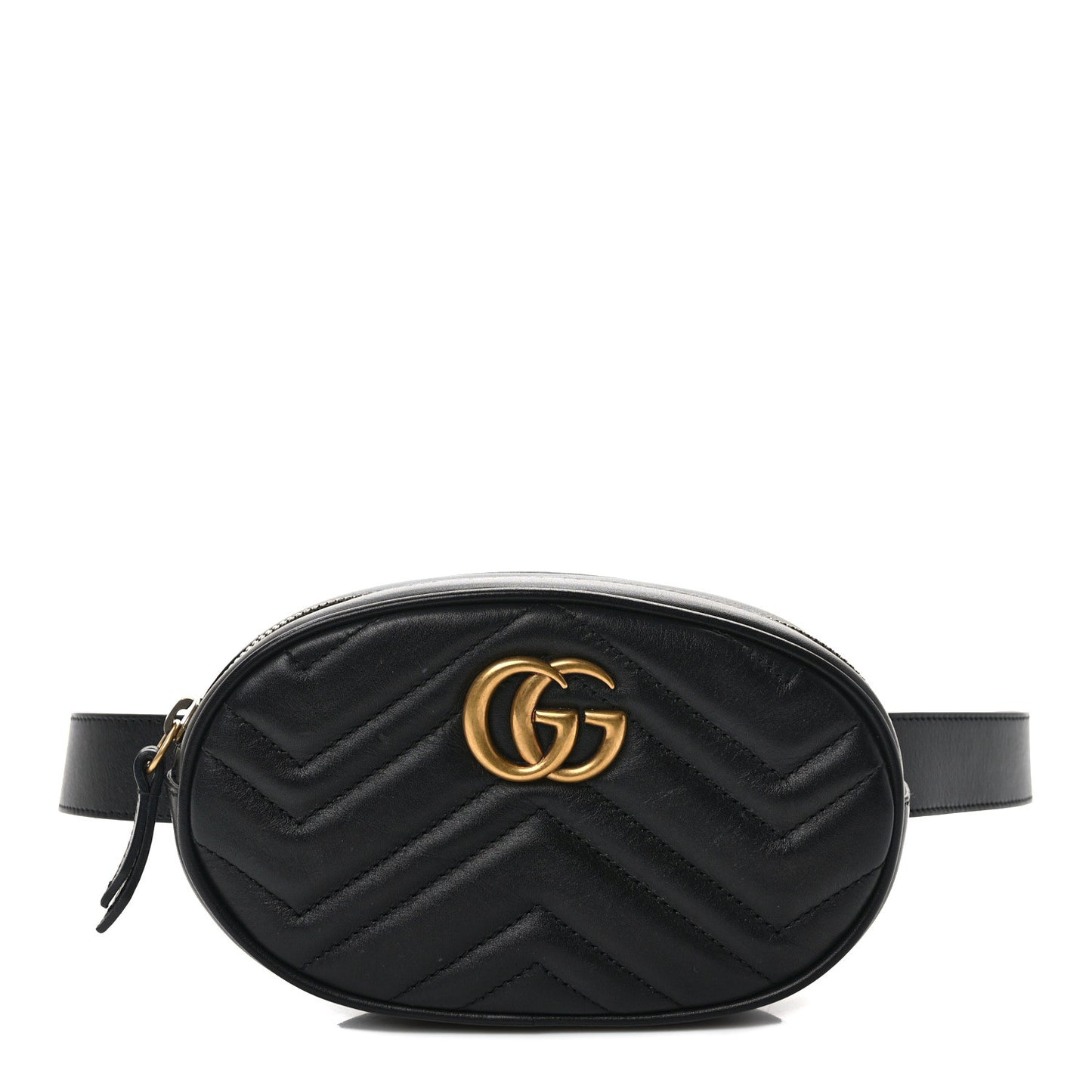 Calfskin Matelasse GG Marmont Belt Bag 85 34 Black