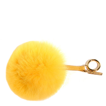 Fendi Fox Fur Pom Pom Bag Charm Yellow 1 of 4