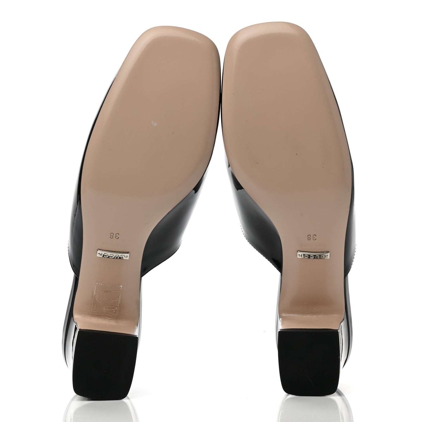 Patent Lexi Horsebit Mules 38 Black