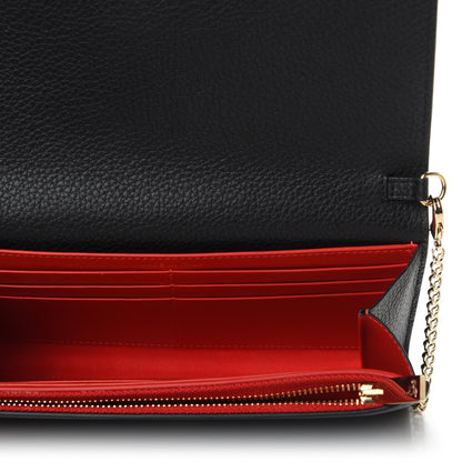 Christian Louboutin Calfskin Beaded Loubiclutch Star Chain Wallet Black 7 of 9