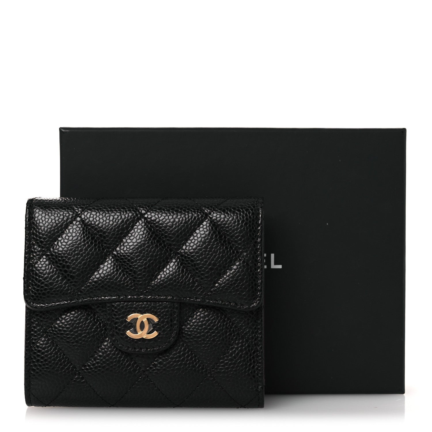 Chanel Caviar Quilted Compact Flap Wallet Black 10 of 10