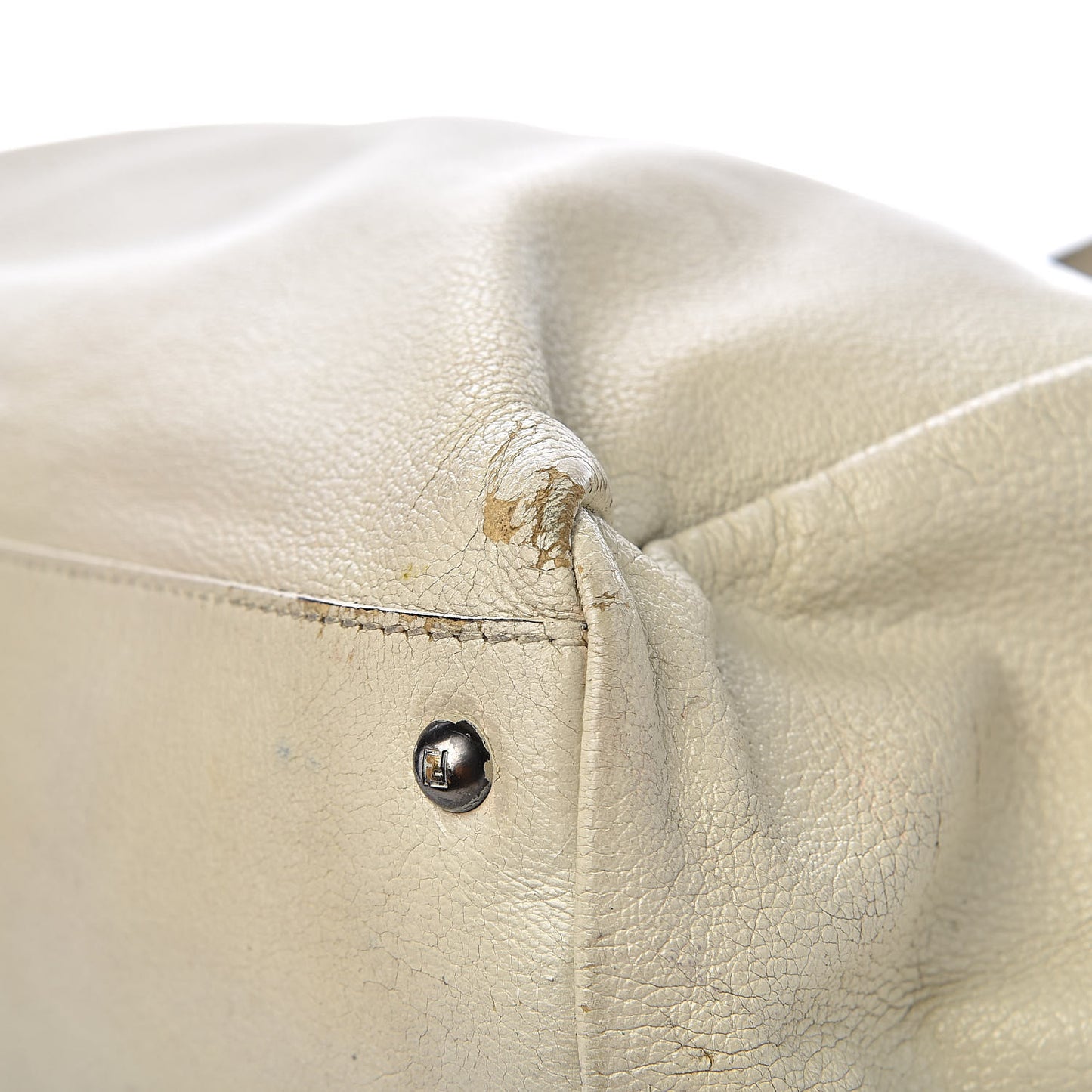 Goatskin Stingray Large Peekaboo Iconic Satchel White Pink