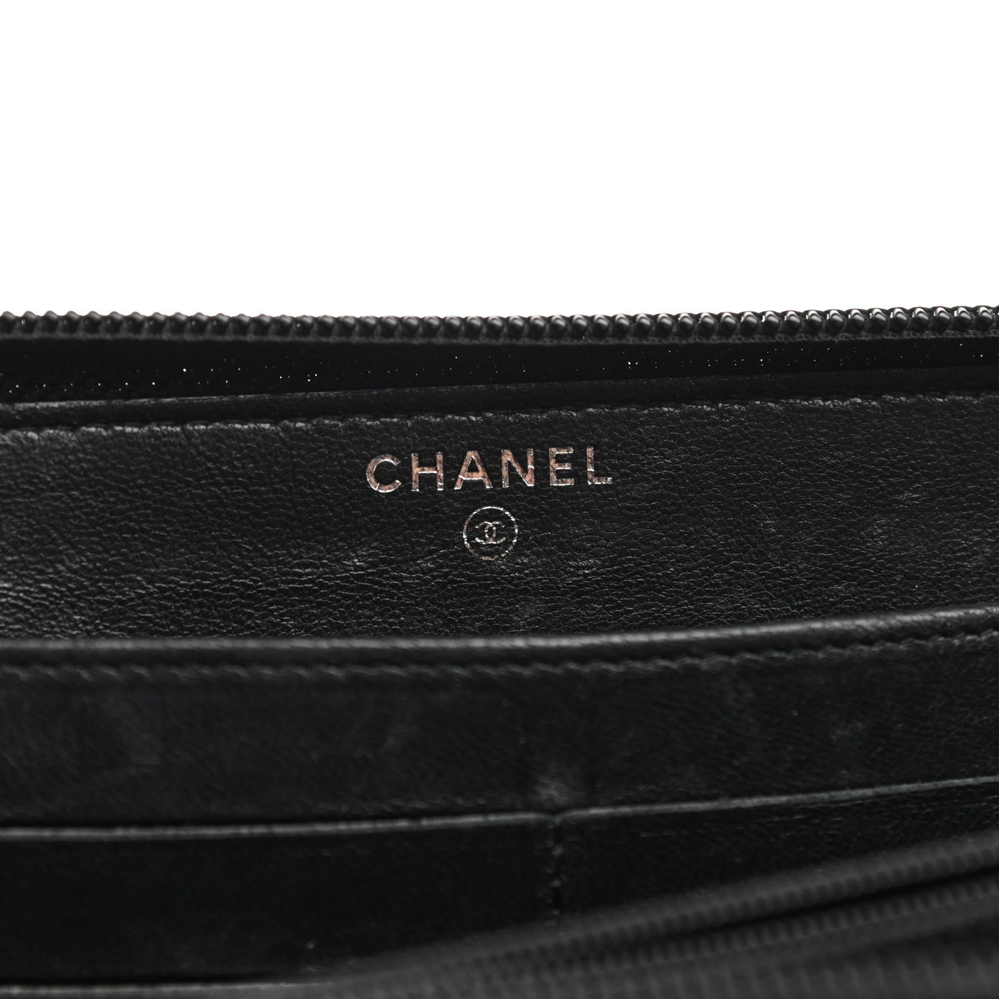 Lambskin Quilted Boy Zip Around Wallet Black