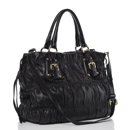 Prada Nappa Gaufre Tote Black 4 of 17