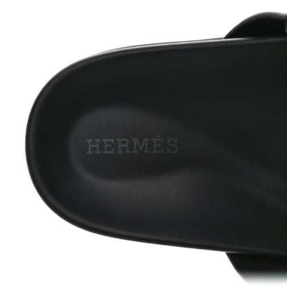 Hermes Calfskin Womens Chypre Sandals 37.5 Black 8 of 9