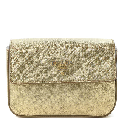 Prada Saffiano Box Clutch Platino 1 of 13