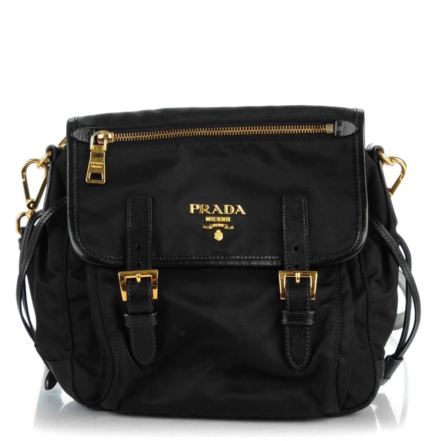 Tessuto Nylon Saffiano Messenger Nero Black