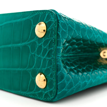 Louis Vuitton Alligator Capucines BB Emeraude 9 of 12