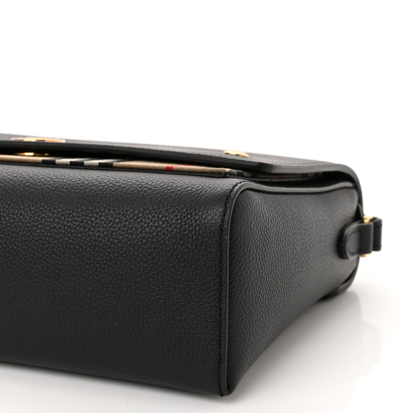 Grainy Calfskin Vintage Check Note Crossbody Bag Black