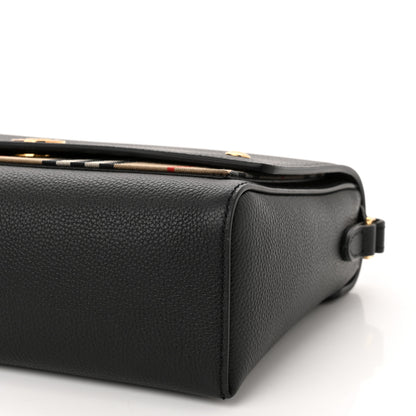 Burberry Grainy Calfskin Vintage Check Note Crossbody Bag Black 9 of 10
