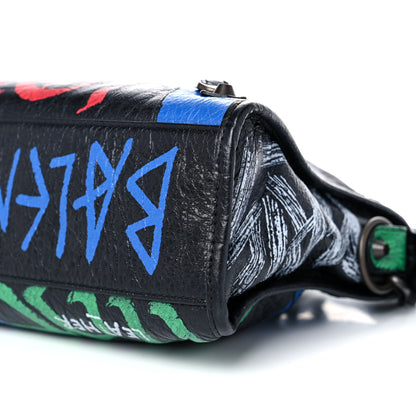 Balenciaga Agneau Graffiti All Over Classic Hardware S City Black Vert Rouge 8 of 8