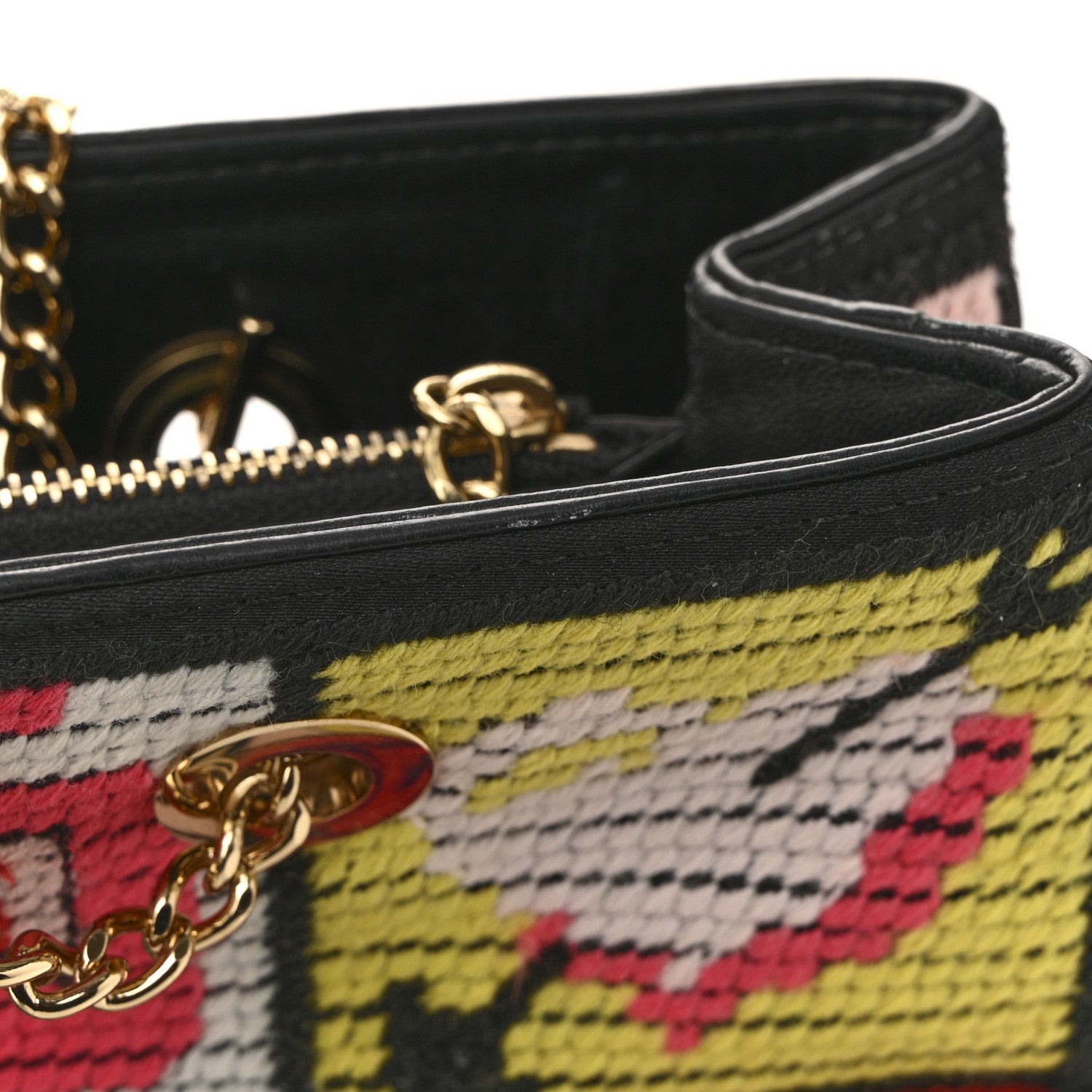 Chanel Needlepoint Precious Symbols Shoulder Bag Black 13 of 15