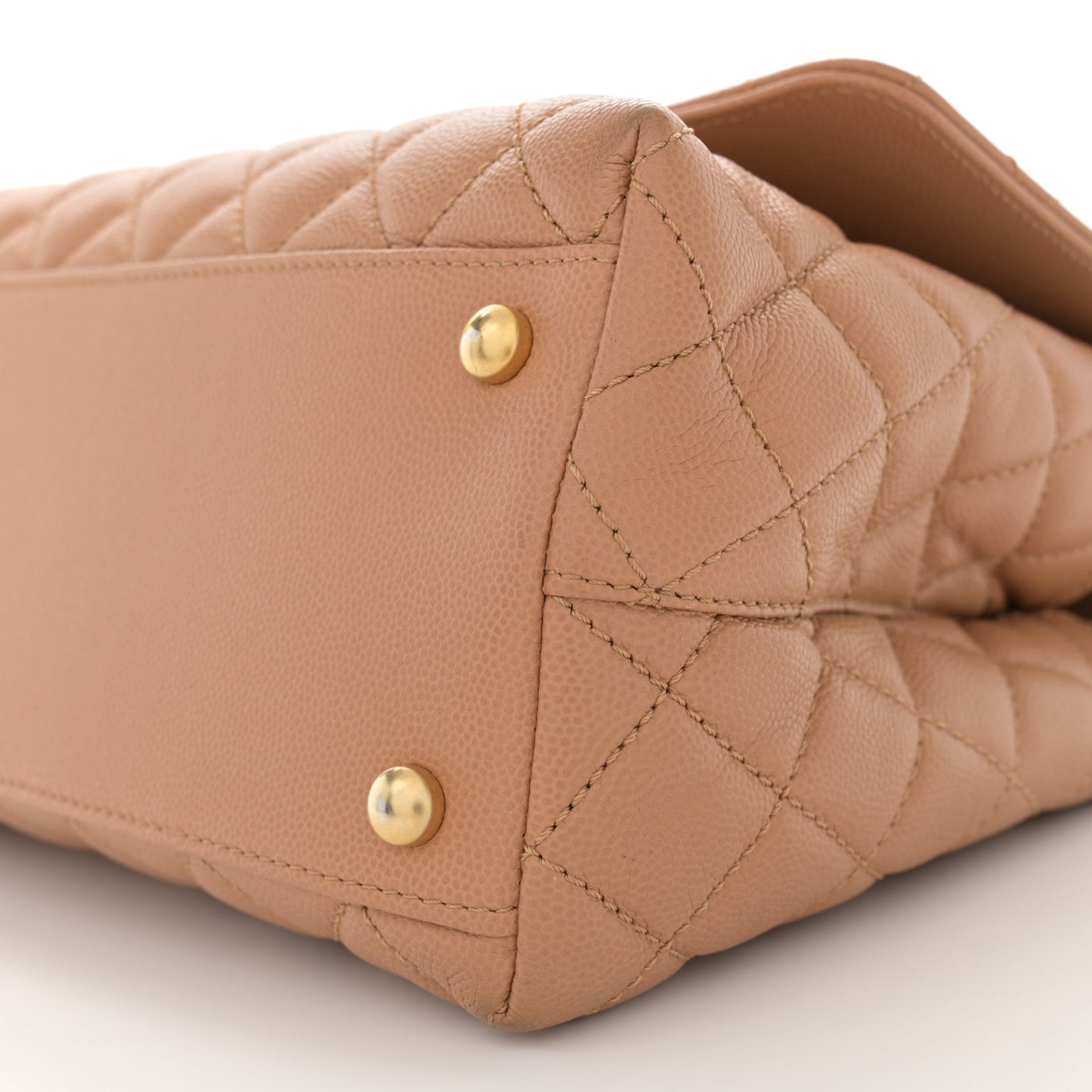 Caviar Quilted Small Coco Chain Handle Flap Brown