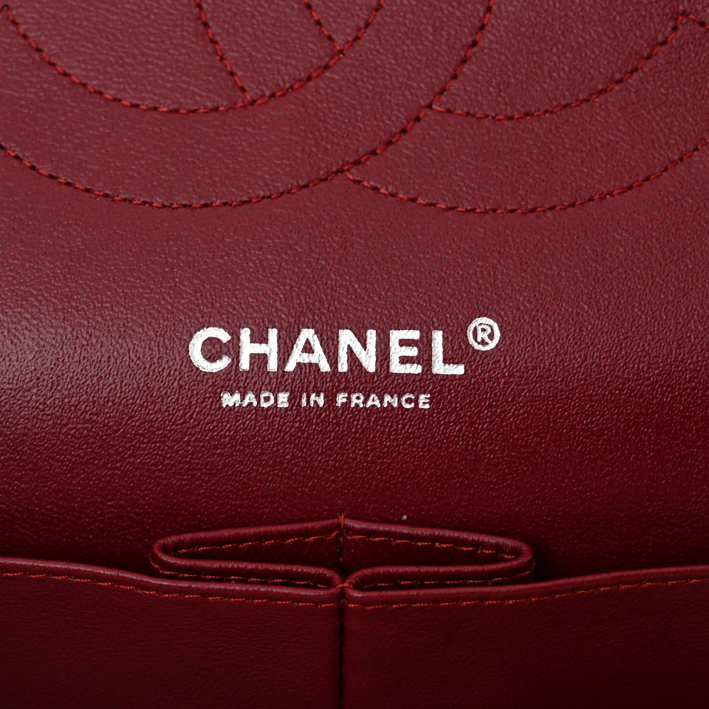 Patent Calfskin Quilted Jumbo Double Flap Red