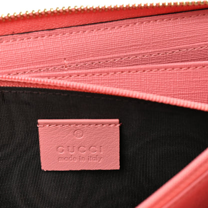 Gucci GG Supreme Monogram Embroidered Face Zip Around Wallet Pink 6 of 8