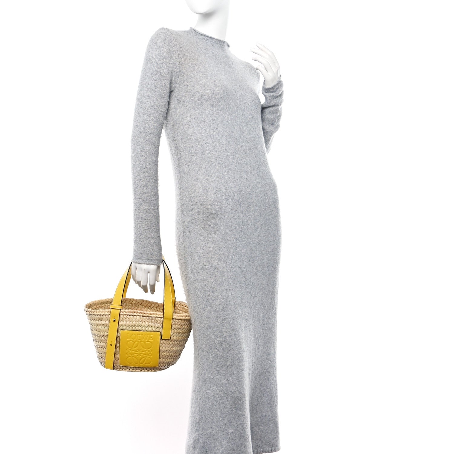 Loewe Raffia Small Basket Tote Bag Natural Yellow 2 of 10