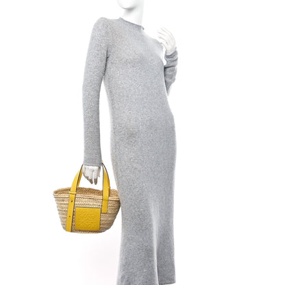 Loewe Raffia Small Basket Tote Bag Natural Yellow 2 of 10