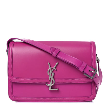 Saint Laurent Box Calfskin Monogram Medium Solferino Satchel Fuchsia 1 of 13