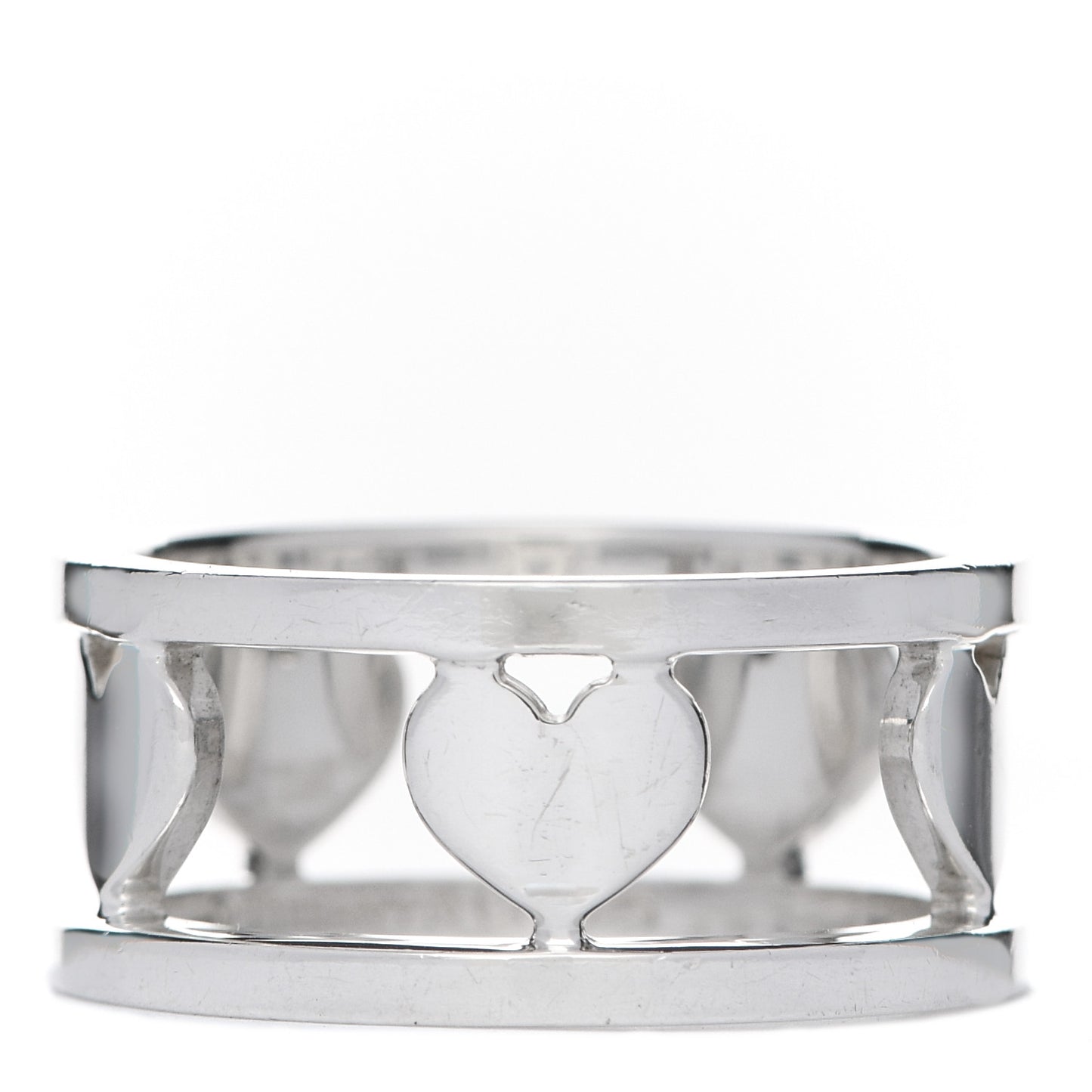 Sterling Silver Heart Stencil Band Ring 50 5.25