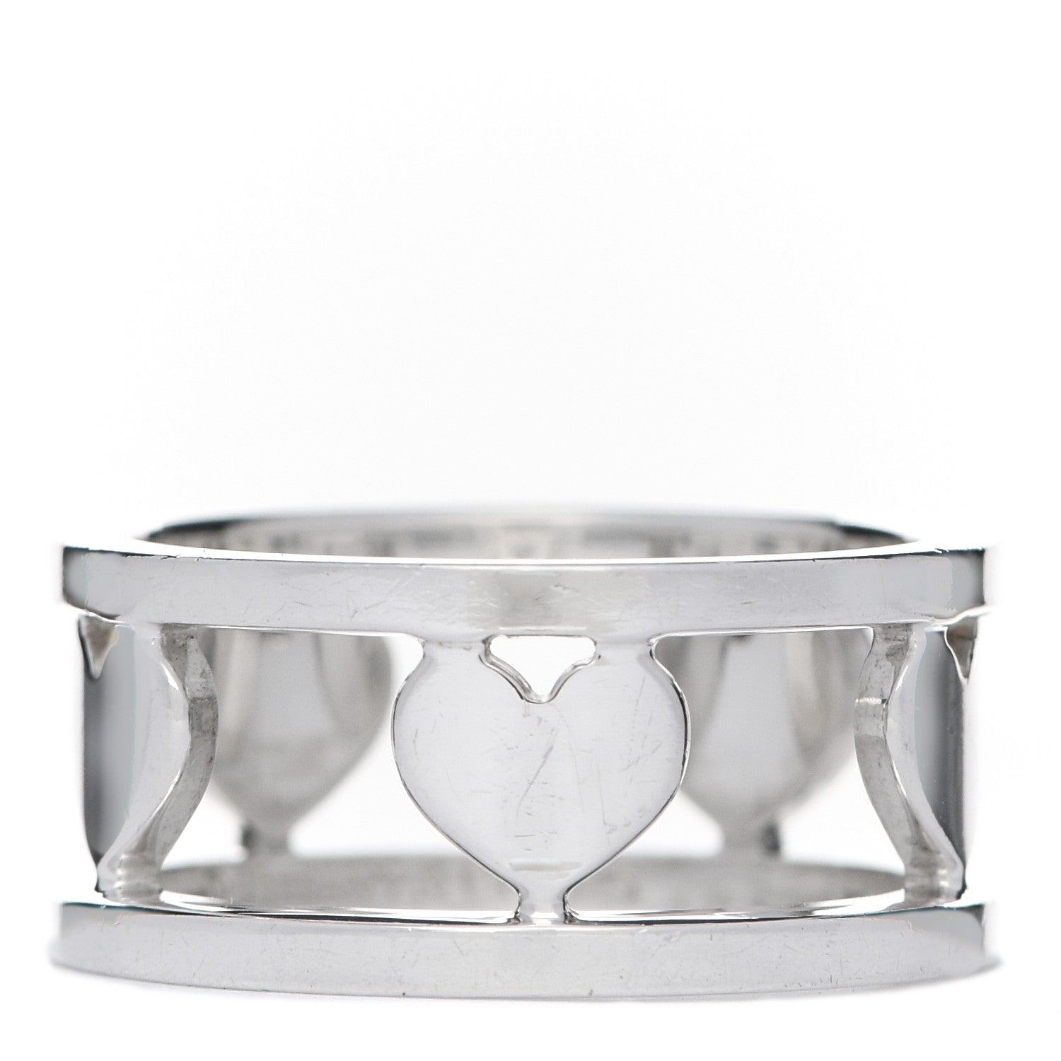 Tiffany Sterling Silver Heart Stencil Band Ring 50 5.25 1 of 5