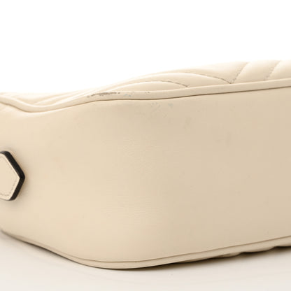 Gucci Calfskin Matelasse Small GG Marmont Chain Shoulder Bag White 9 of 16