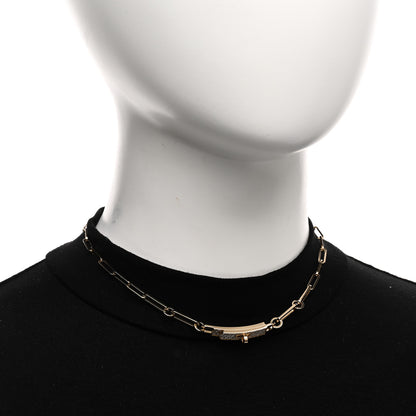 Hermes 18K Yellow Gold Diamond Pave Kelly Chaine Choker Necklace 2 of 6