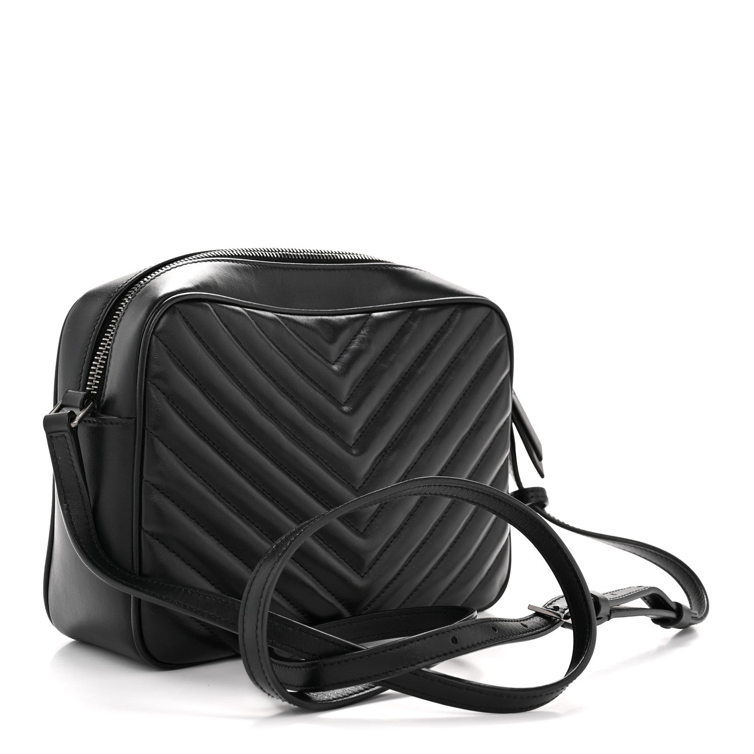 Saint Laurent Calfskin Matelasse Monogram Lou Camera Bag Black 3 of 12